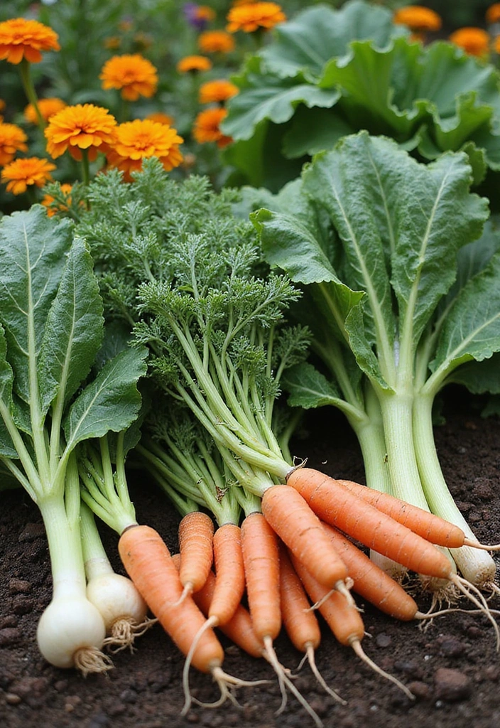 16 Beautiful Fall Vegetable Garden Design Ideas That Will Make Your Neighbors Jealous! - 3. Companion Planting for Aesthetic and Function