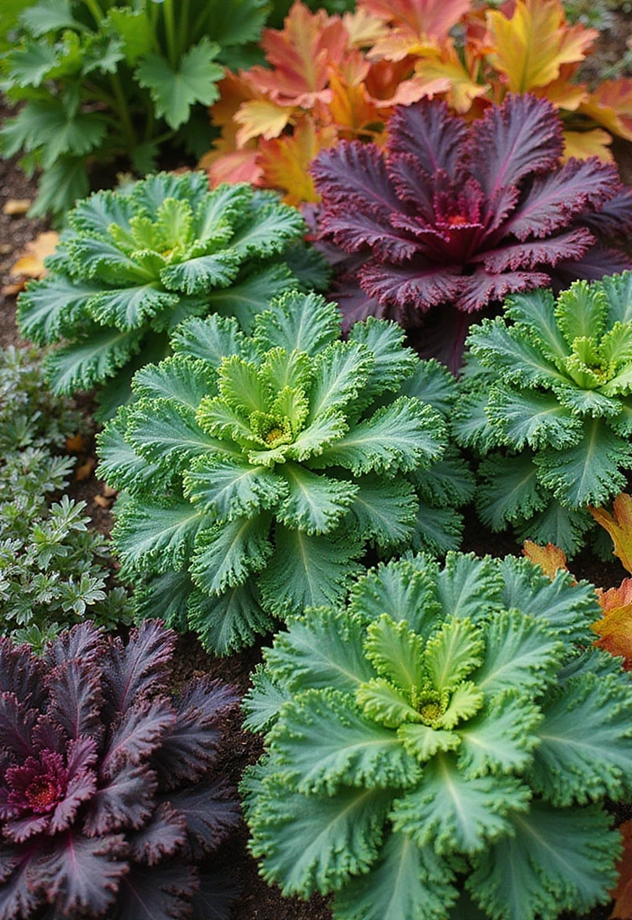 16 Beautiful Fall Vegetable Garden Design Ideas That Will Make Your Neighbors Jealous! - 4. Colorful Leafy Greens: A Decorative Staple