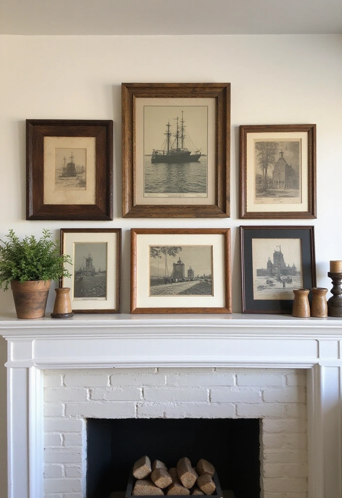 16 Charming Wall Art Ideas for Your Farmhouse Mantel That'll Wow Your Guests (#9 Is a Must-See!) - 1. Vintage Framed Prints