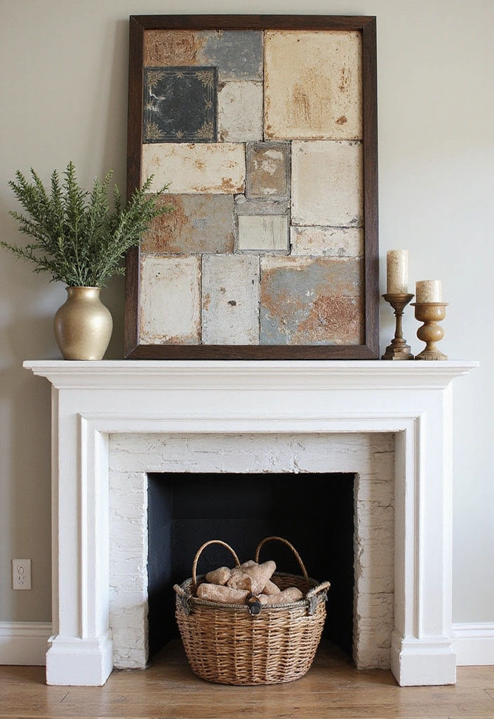 16 Charming Wall Art Ideas for Your Farmhouse Mantel That'll Wow Your Guests (#9 Is a Must-See!) - 10. Mixed Media Art