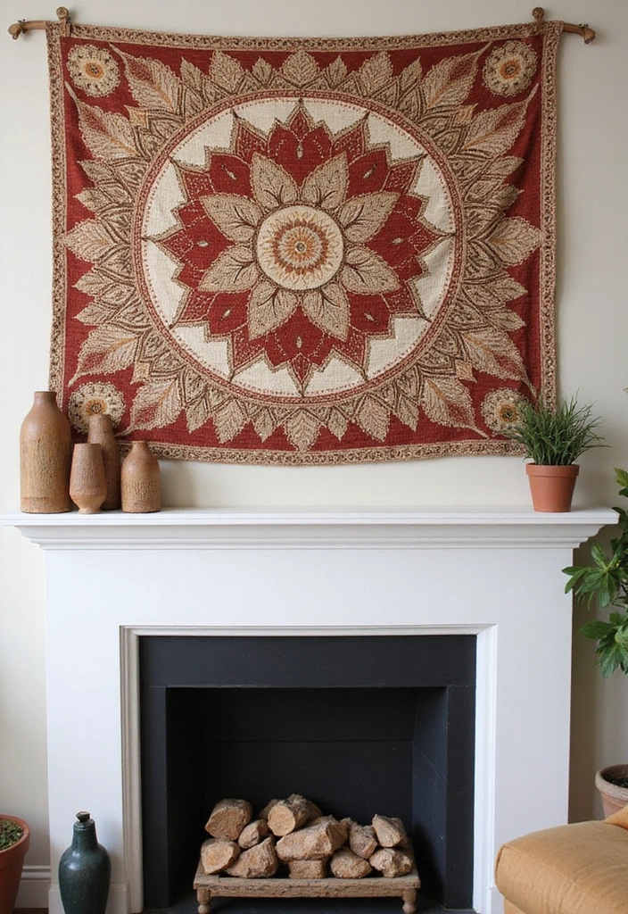 16 Charming Wall Art Ideas for Your Farmhouse Mantel That'll Wow Your Guests (#9 Is a Must-See!) - 15. Wall Tapestries