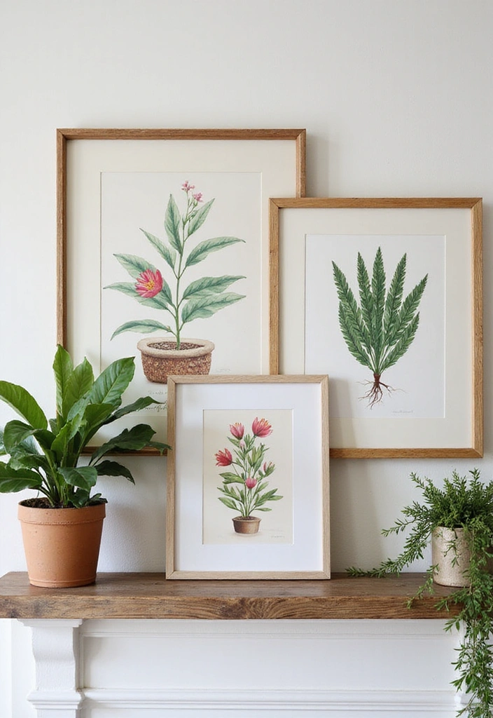 16 Charming Wall Art Ideas for Your Farmhouse Mantel That'll Wow Your Guests (#9 Is a Must-See!) - 2. Botanical Art