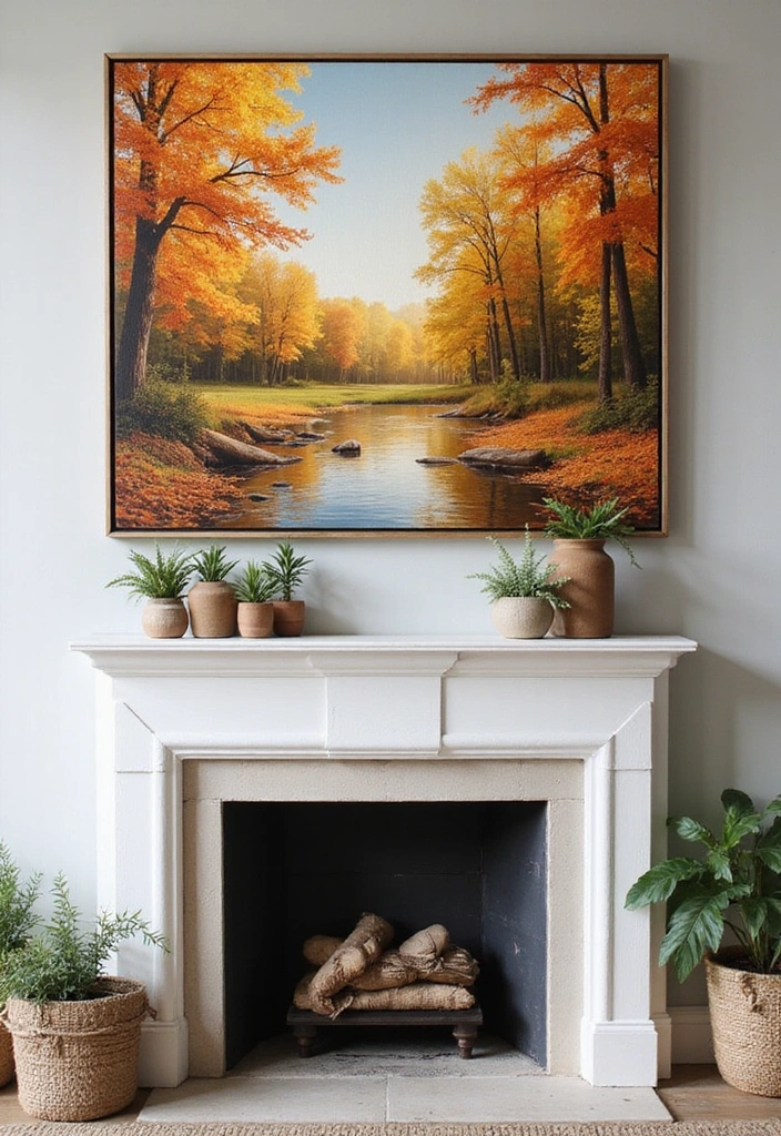 16 Charming Wall Art Ideas for Your Farmhouse Mantel That'll Wow Your Guests (#9 Is a Must-See!) - 6. Oversized Canvas Art