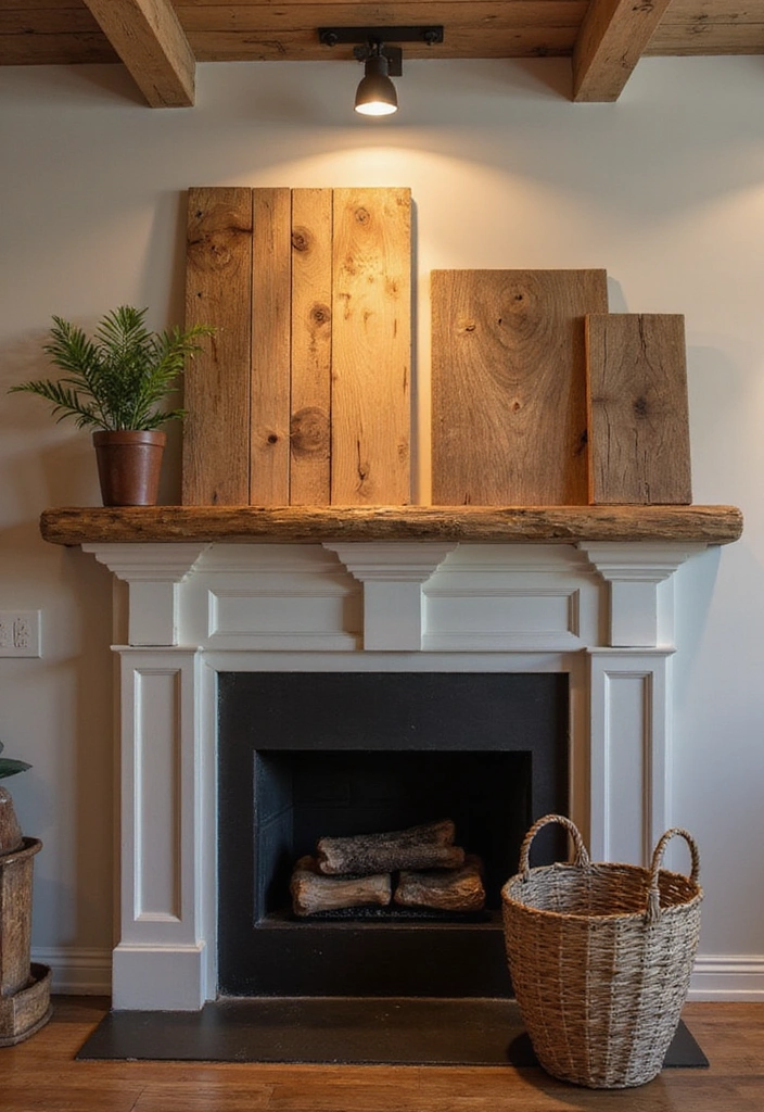 16 Charming Wall Art Ideas for Your Farmhouse Mantel That'll Wow Your Guests (#9 Is a Must-See!) - 9. Artistic Wooden Panels