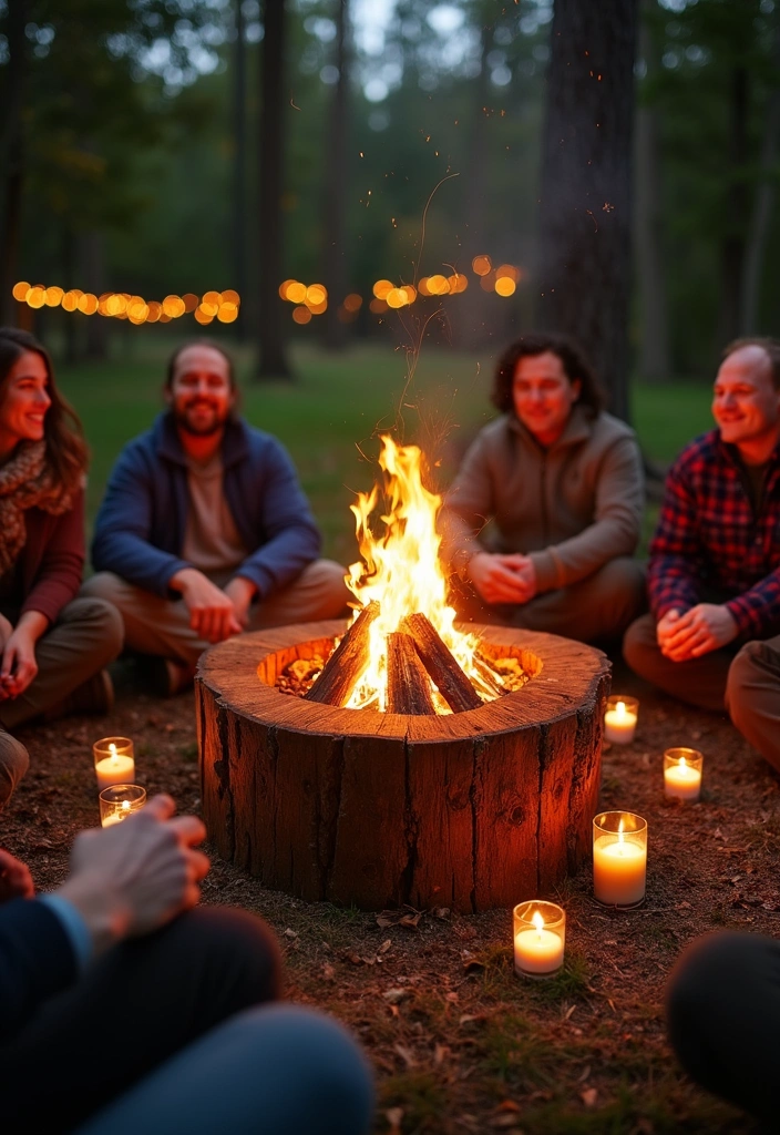 16 Cozy Tree Stump Fire Pit Ideas That'll Make Your Evenings Magical! (Check Out #3!) - 6. Elevated Stump Fire Pit