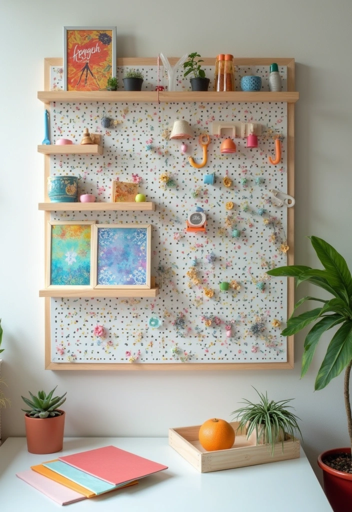 16 Home Office Furniture Makeovers That Will Boost Your Productivity! - 2. Stylish Pegboard Organizer
