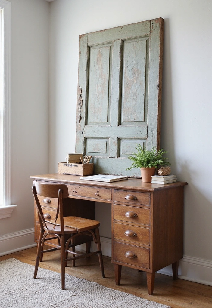16 Home Office Furniture Makeovers That Will Boost Your Productivity! - 7. Repurposed Furniture Finds