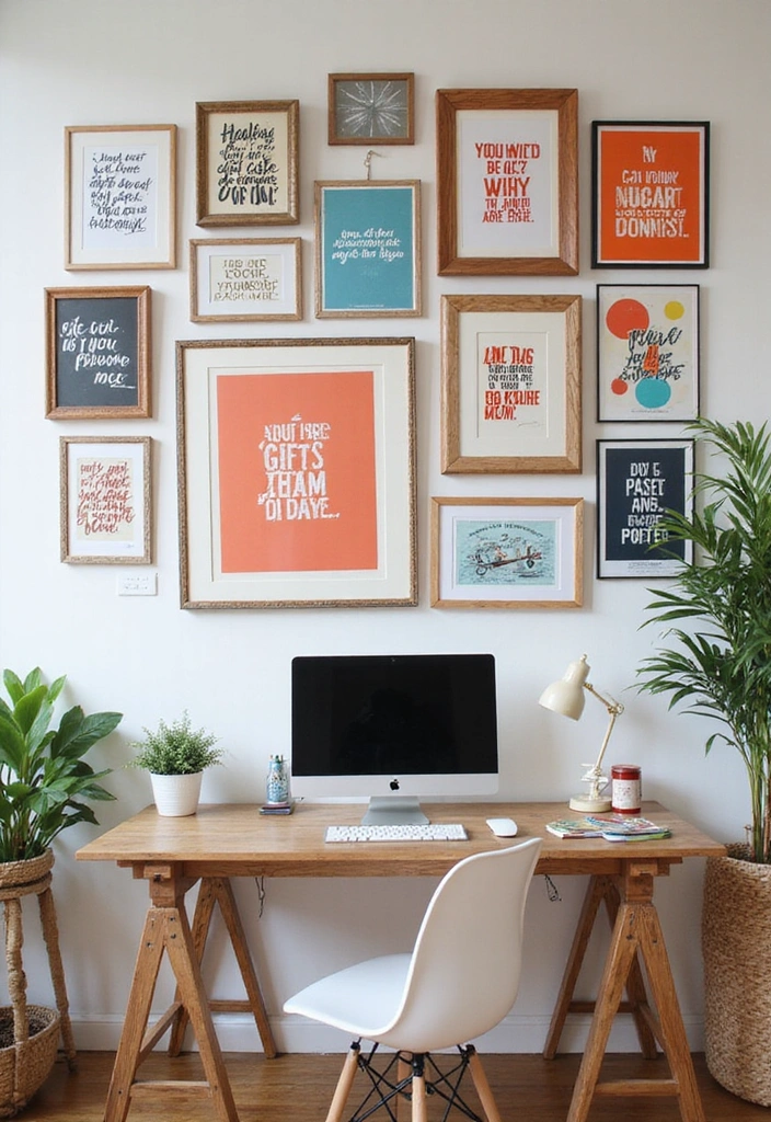 16 Home Office Furniture Makeovers That Will Boost Your Productivity! - 8. Colorful Wall Art