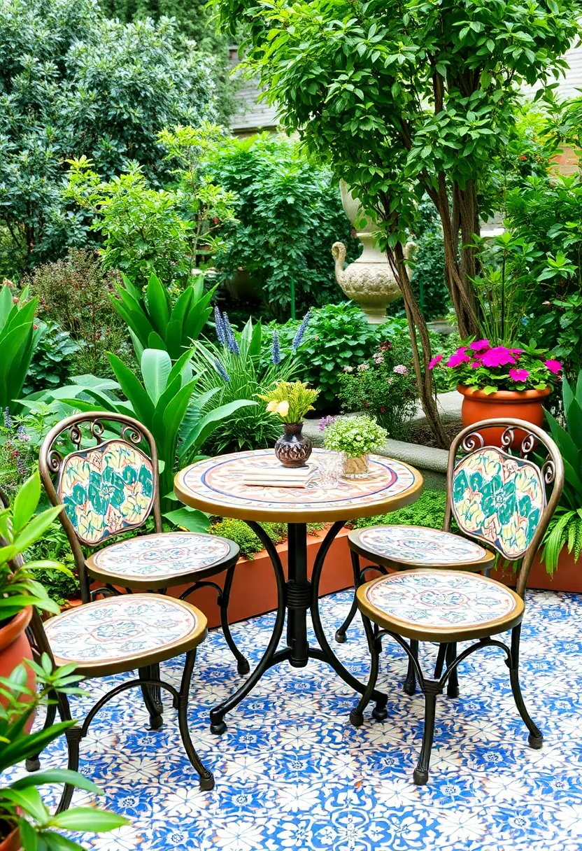 16 Luxury Garden Bistro Set Ideas That’ll Make You Feel Like Royalty (You’ll Want #9!) - 10. Elegant Tessellated Designs