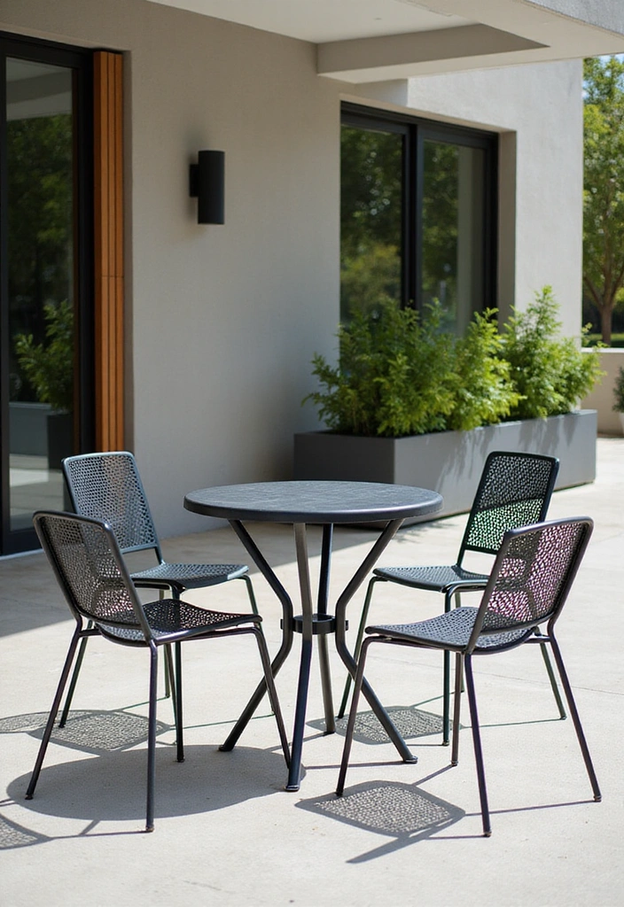 16 Luxury Garden Bistro Set Ideas That’ll Make You Feel Like Royalty (You’ll Want #9!) - 3. Sleek Modern Metal Sets