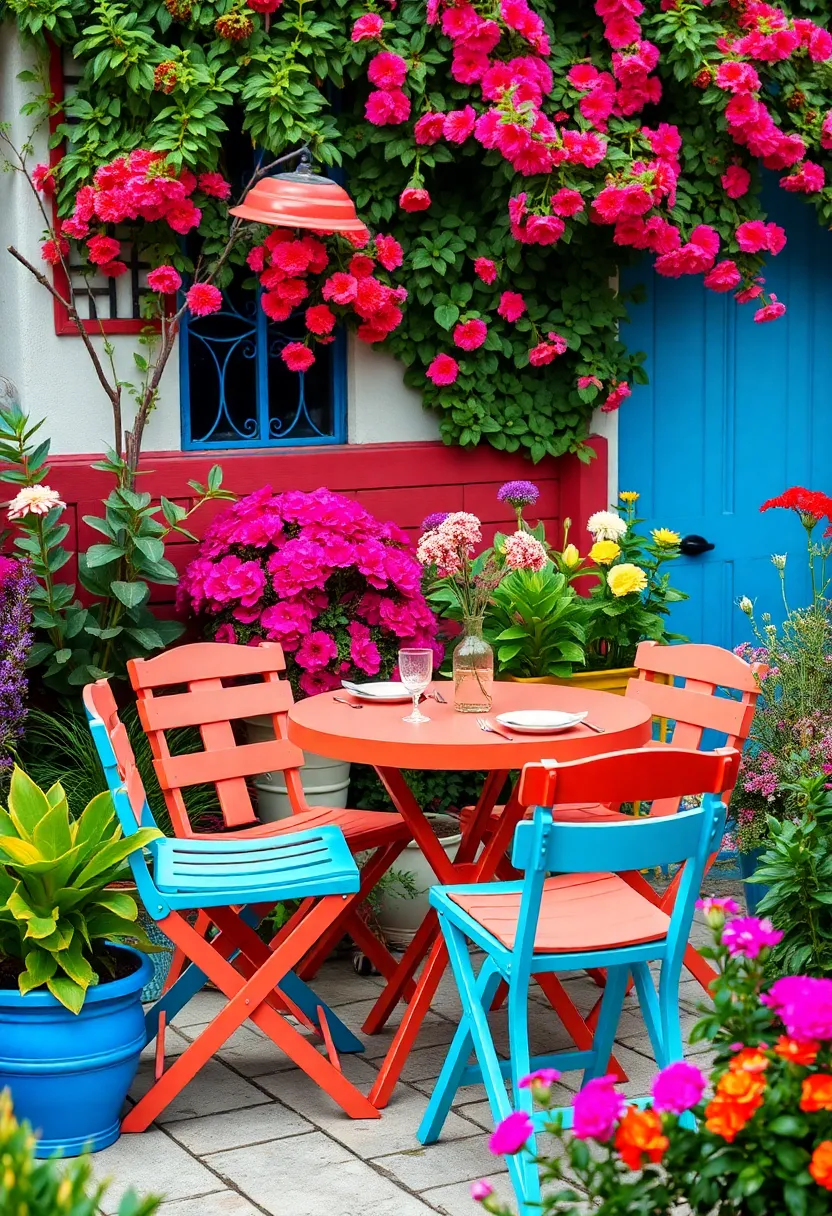 16 Luxury Garden Bistro Set Ideas That’ll Make You Feel Like Royalty (You’ll Want #9!) - 6. Bold Color Statements