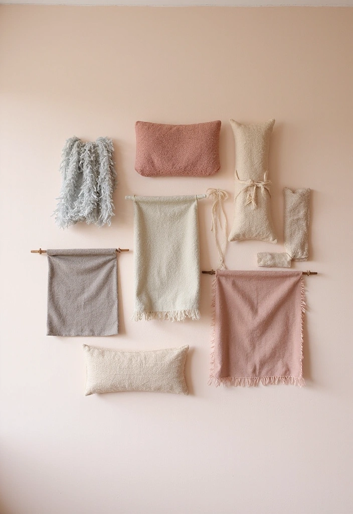 16 Minimalist DIY Wall Hangings That'll Elevate Your Space (You’ll Want to Copy #4!) - 12. Fabric Wall Art with a Twist