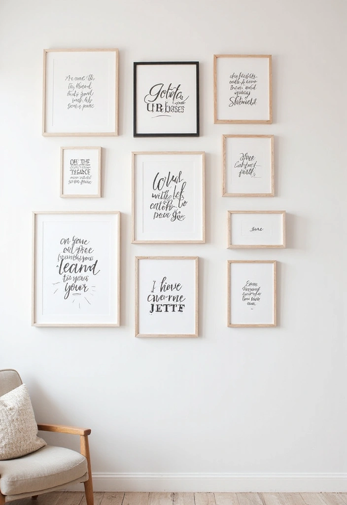 16 Minimalist DIY Wall Hangings That'll Elevate Your Space (You’ll Want to Copy #4!) - 16. Inspirational Quotes in Minimalist Frames