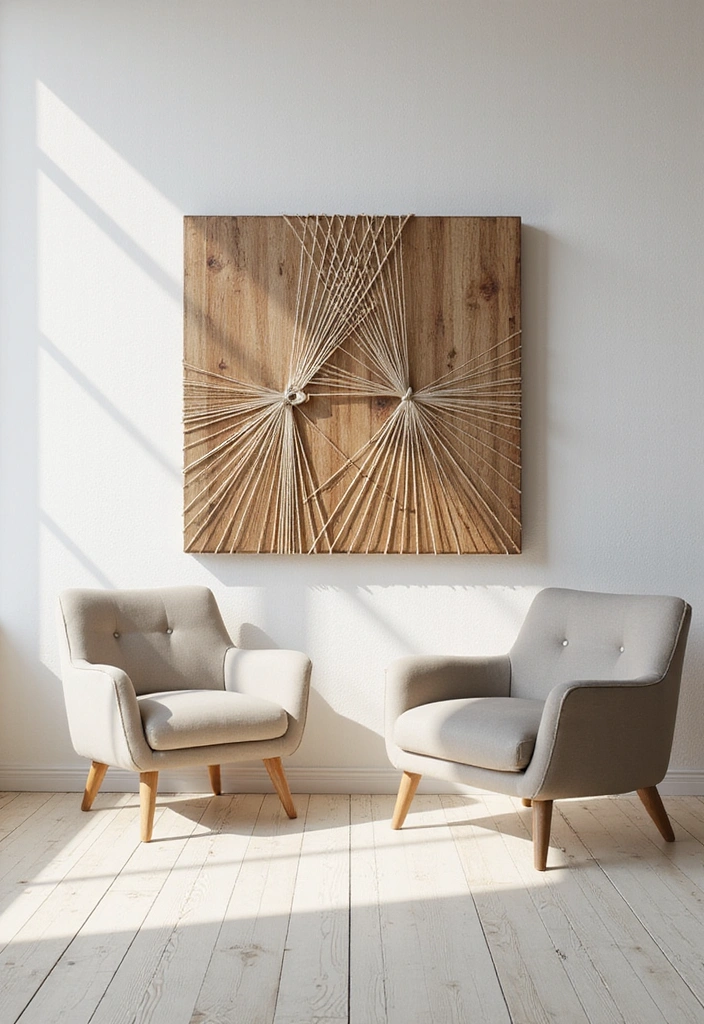 16 Minimalist DIY Wall Hangings That'll Elevate Your Space (You’ll Want to Copy #4!) - 4. String Art with a Twist