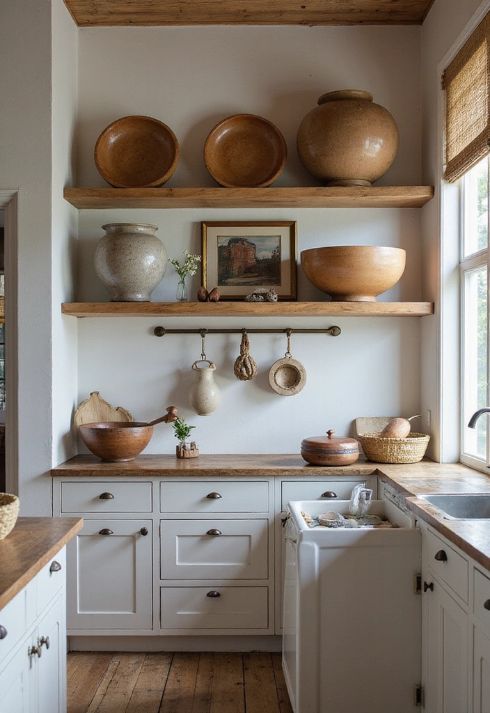 16 Rustic Open Kitchen Shelf Ideas That Bring Warmth to Your Home (Warning: #5 Is a Must-See!) - 15. Bold Statement Pieces