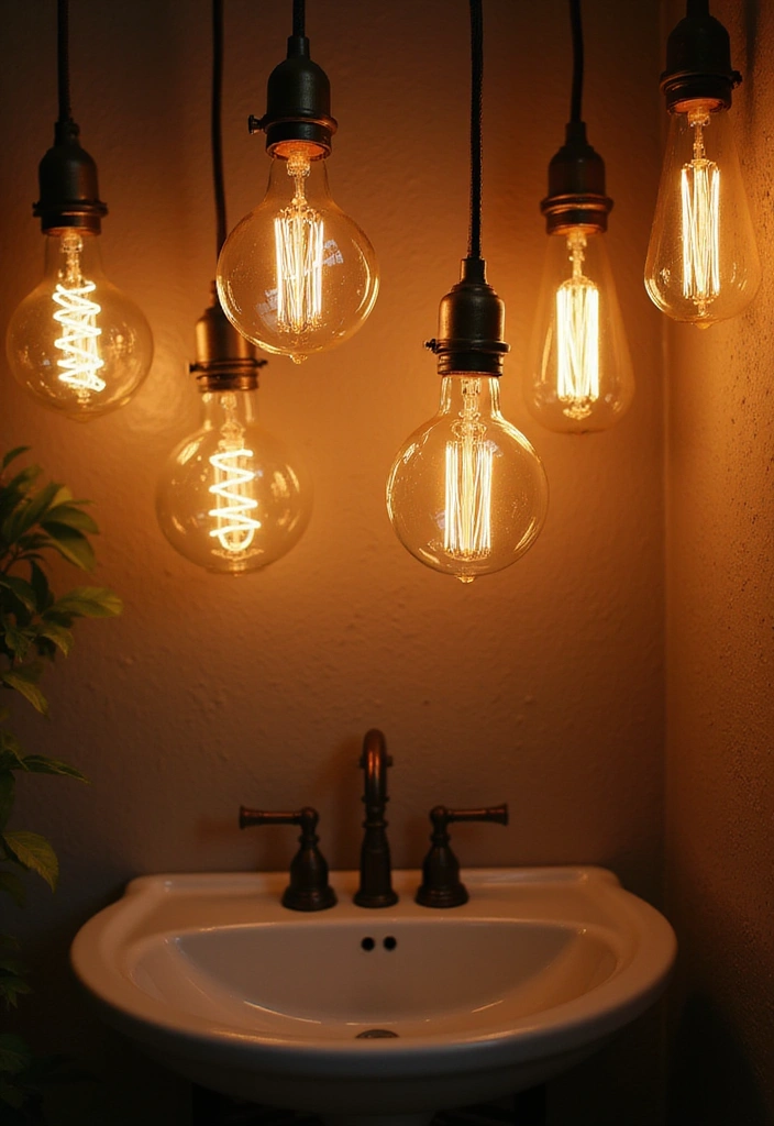 17 Bathroom Lighting Ideas That Will Instantly Elevate Your Space (#11 Is Pure Magic!) - 1. Vintage Edison Bulbs