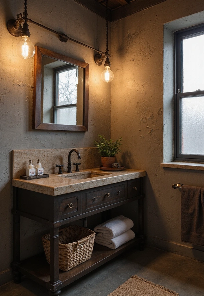 17 Bathroom Lighting Ideas That Will Instantly Elevate Your Space (#11 Is Pure Magic!) - 10. Industrial Style Lighting