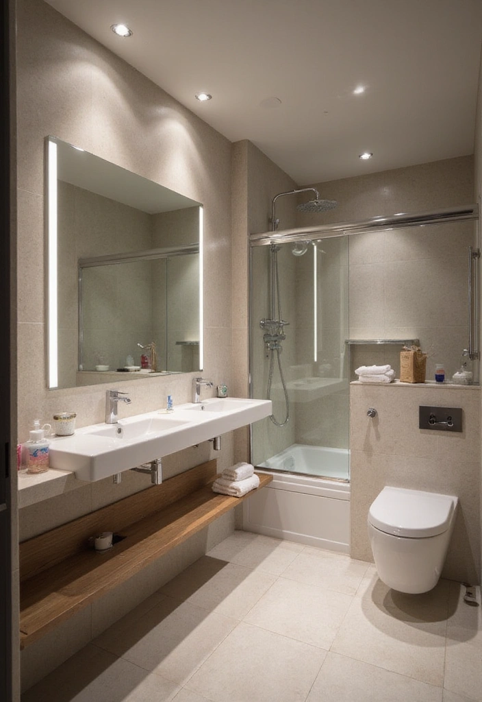 17 Bathroom Lighting Ideas That Will Instantly Elevate Your Space (#11 Is Pure Magic!) - 13. Adjustable Track Lighting