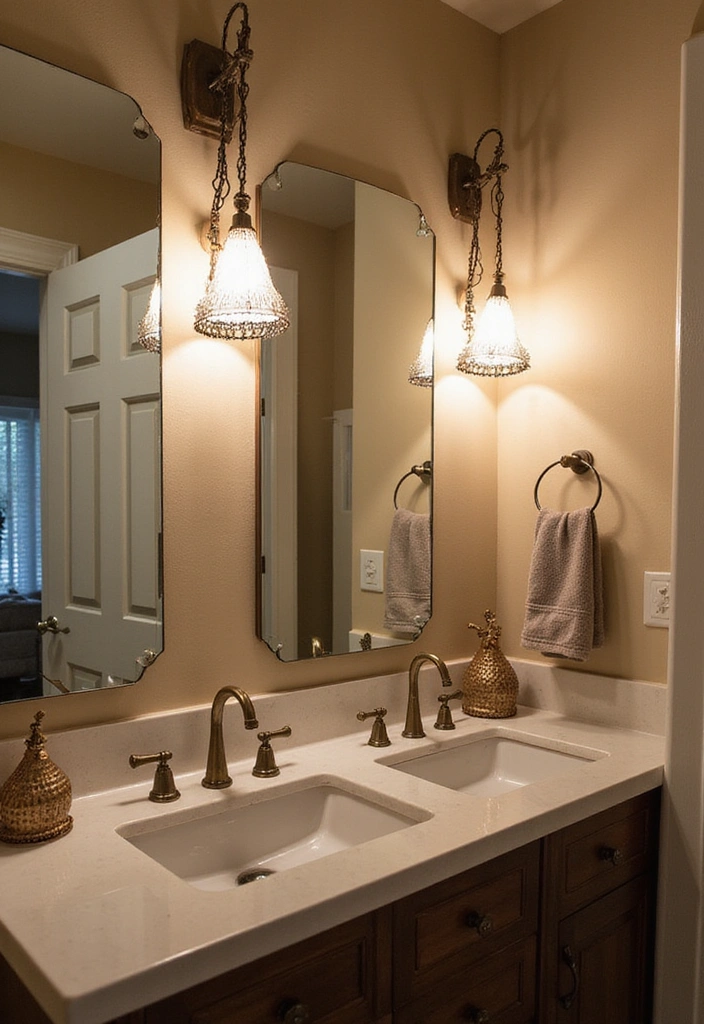 17 Bathroom Lighting Ideas That Will Instantly Elevate Your Space (#11 Is Pure Magic!) - 16. Artistic Accent Lighting