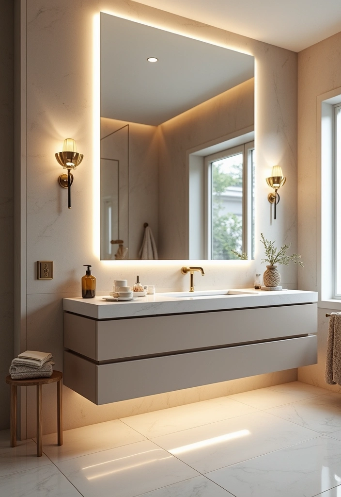 17 Bathroom Lighting Ideas That Will Instantly Elevate Your Space (#11 Is Pure Magic!) - 17. Stylish Bathroom Lighting with Mirrors