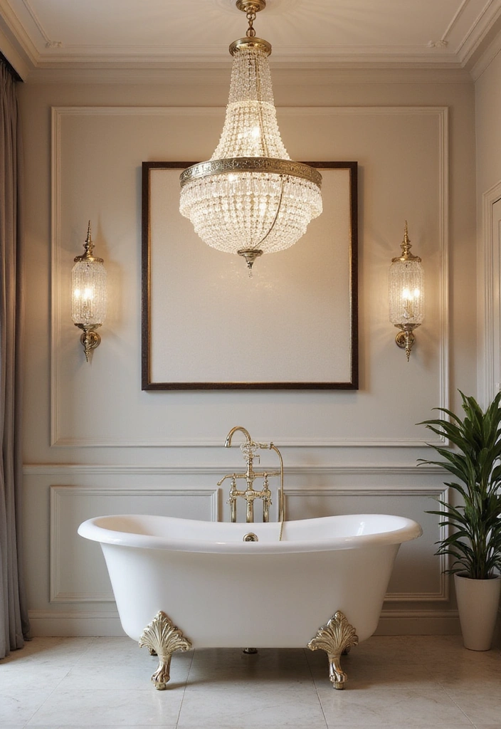 17 Bathroom Lighting Ideas That Will Instantly Elevate Your Space (#11 Is Pure Magic!) - 2. Statement Chandeliers