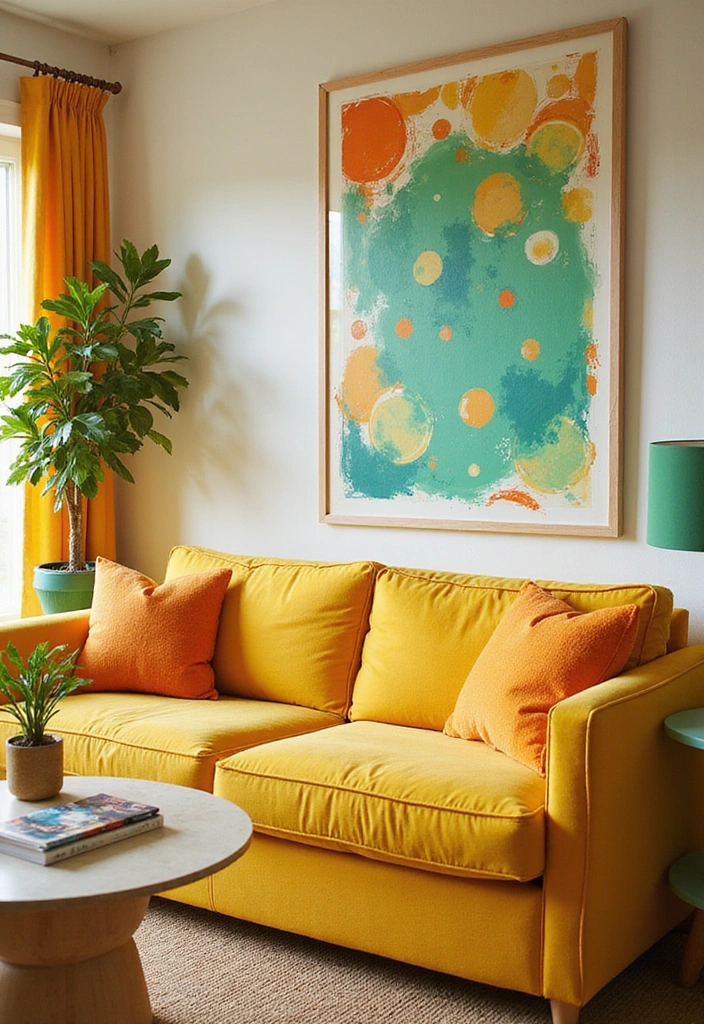 17 Beach Color Palettes That Will Refresh Your Living Room and Your Spirit! - 16. Citrus Splash