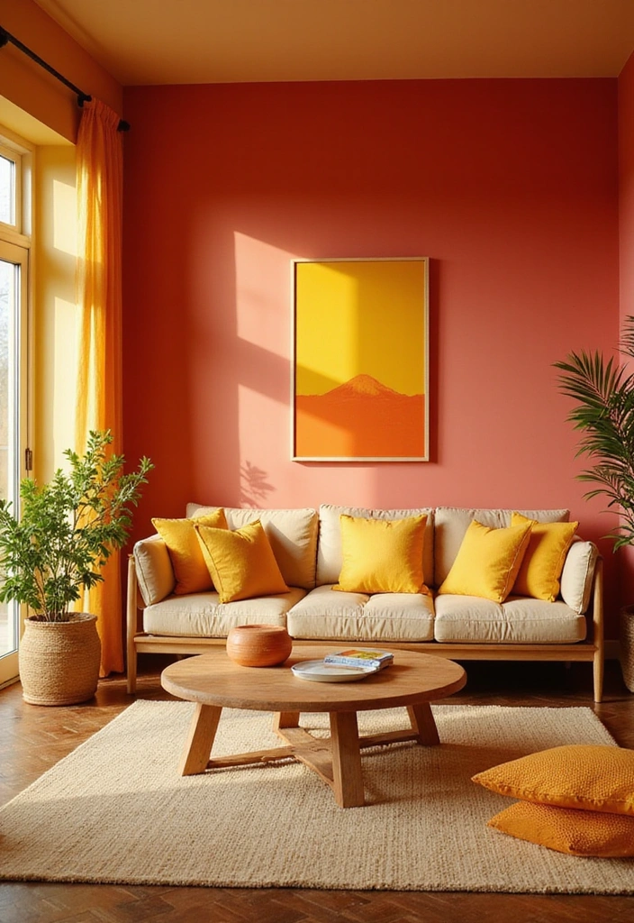 17 Beach Color Palettes That Will Refresh Your Living Room and Your Spirit! - 5. Sunset Oranges