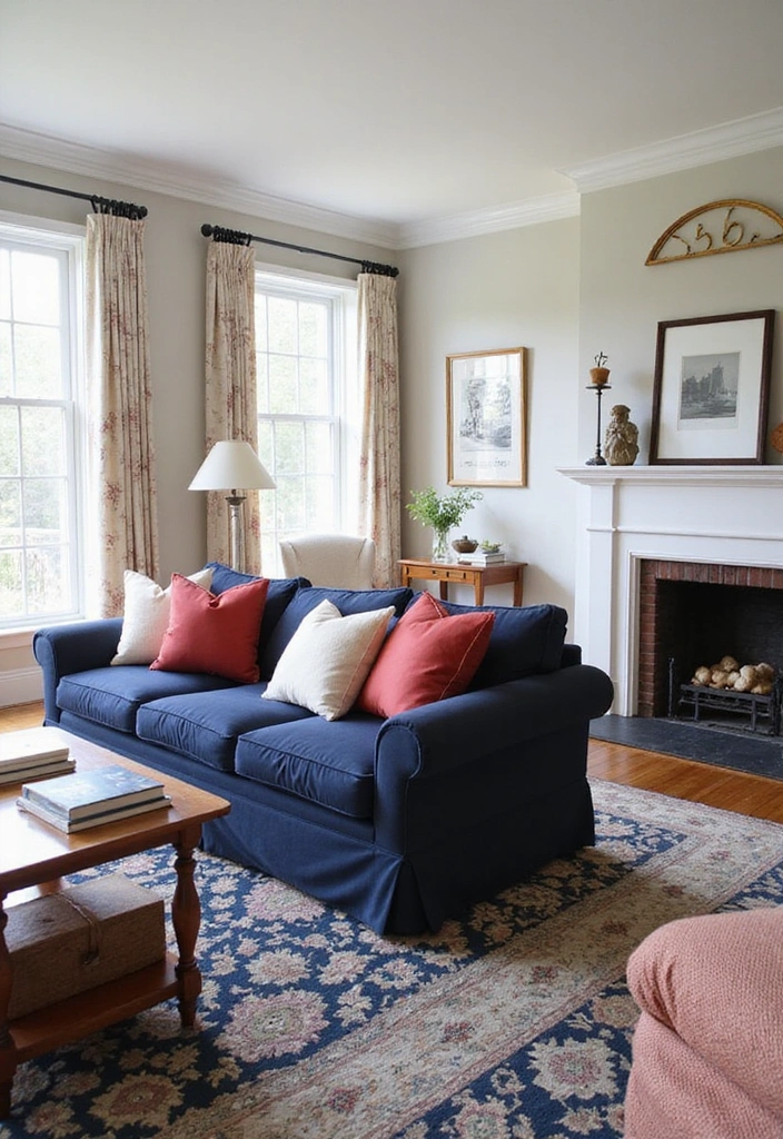 17 Beach Color Palettes That Will Refresh Your Living Room and Your Spirit! - 9. Nautical Navy