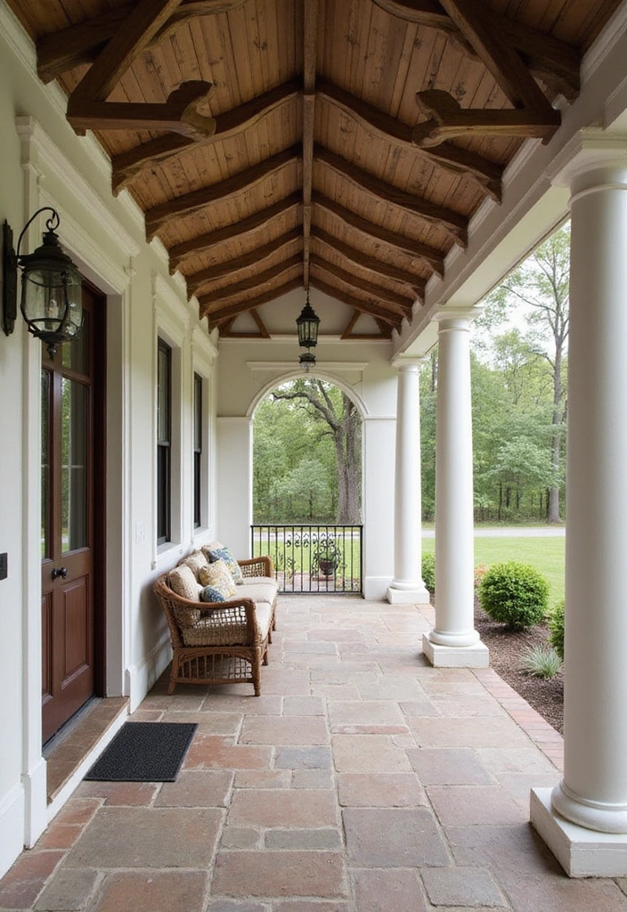 17 Decorative Porch Ceiling Beams That Will Add Character to Your Home (Wait Until You See #6!) - 14. Beams with Curved Designs for Softness