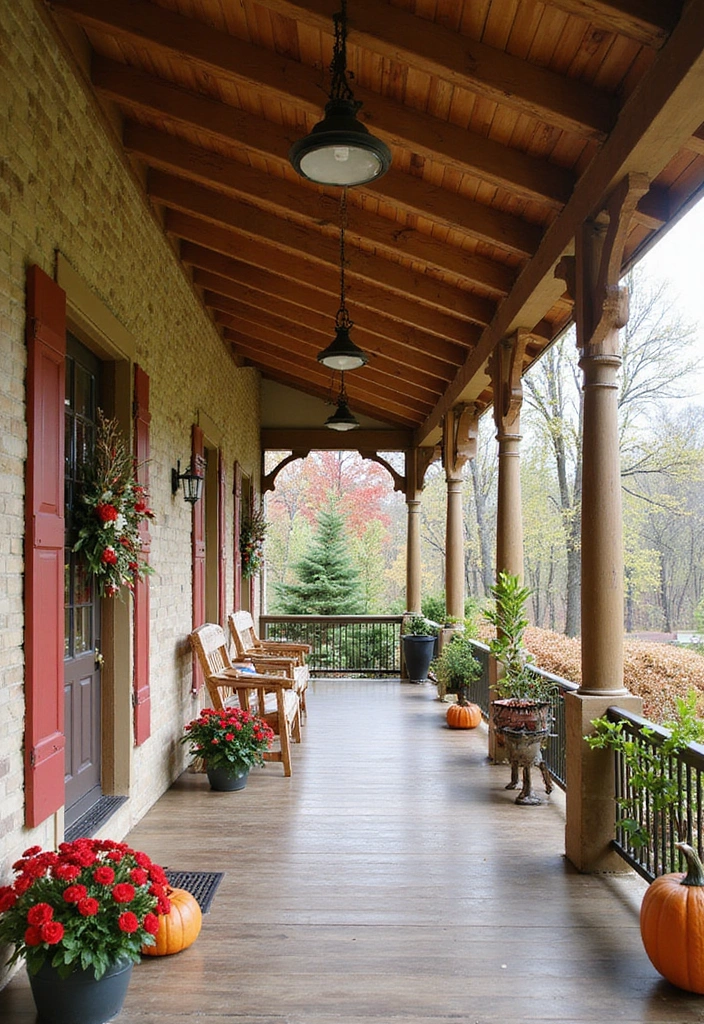17 Decorative Porch Ceiling Beams That Will Add Character to Your Home (Wait Until You See #6!) - 15. Beams with Seasonal Decor for Versatility