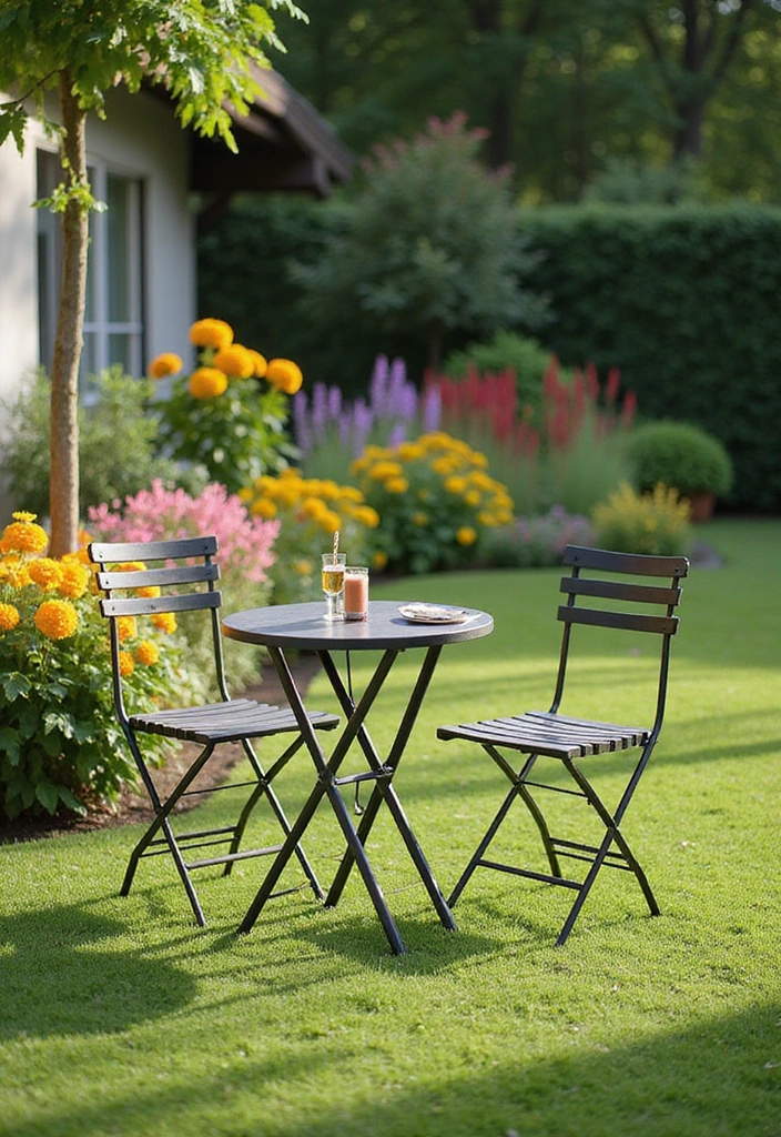 17 Modern Bistro Set Ideas for a Chic Garden Makeover (#12 Is a Game Changer!) - 1. Minimalist Metal Marvel