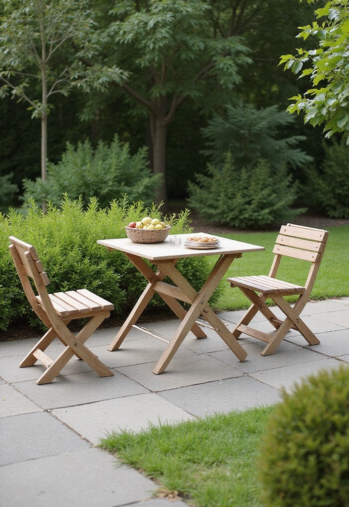 17 Modern Bistro Set Ideas for a Chic Garden Makeover (#12 Is a Game Changer!) - 12. Multi-Functional Foldable Designs (Game Changer!)