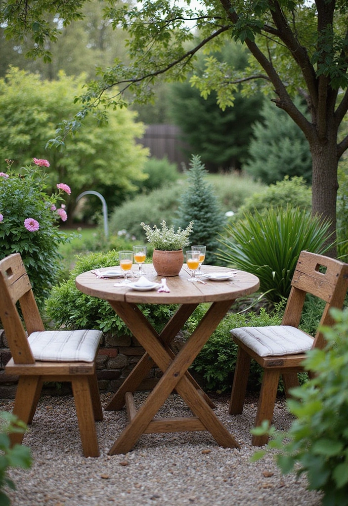 17 Modern Bistro Set Ideas for a Chic Garden Makeover (#12 Is a Game Changer!) - 2. Rustic Charm with Wood