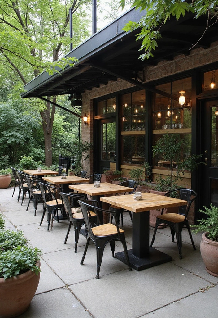 17 Modern Bistro Set Ideas for a Chic Garden Makeover (#12 Is a Game Changer!) - 4. Industrial Chic Vibes