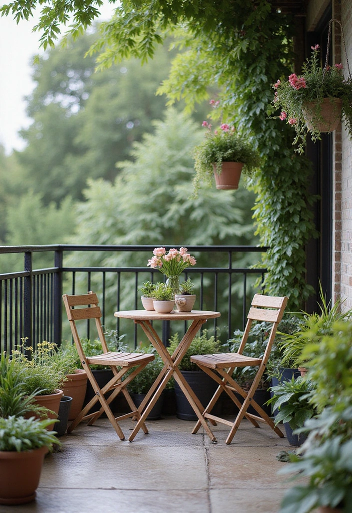 17 Modern Bistro Set Ideas for a Chic Garden Makeover (#12 Is a Game Changer!) - 7. Compact and Space-Saving