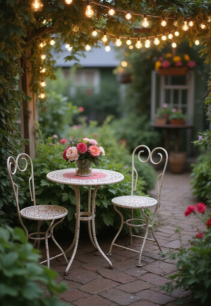 18 Affordable Garden Bistro Set Ideas That Look Like a Million Bucks (You Won't Believe #3!) - 1. Vintage Metal Bistro Set