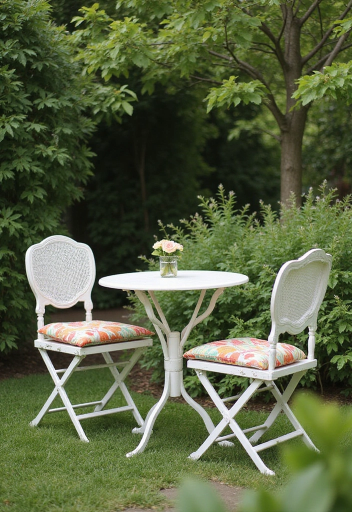 18 Affordable Garden Bistro Set Ideas That Look Like a Million Bucks (You Won't Believe #3!) - 11. Classic White Set