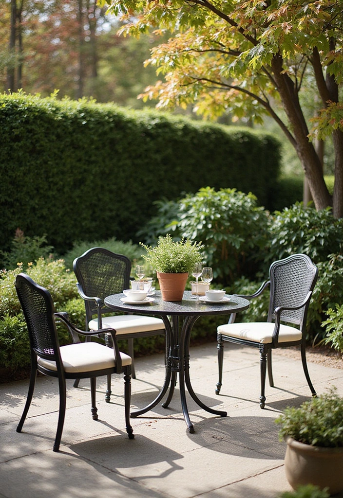 18 Affordable Garden Bistro Set Ideas That Look Like a Million Bucks (You Won't Believe #3!) - 13. Elegant Glass Top Table