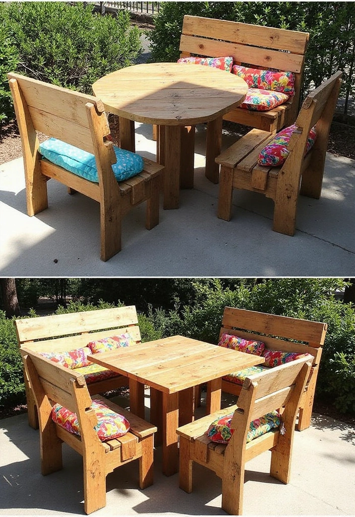 18 Affordable Garden Bistro Set Ideas That Look Like a Million Bucks (You Won't Believe #3!) - 2. DIY Pallet Bistro Set