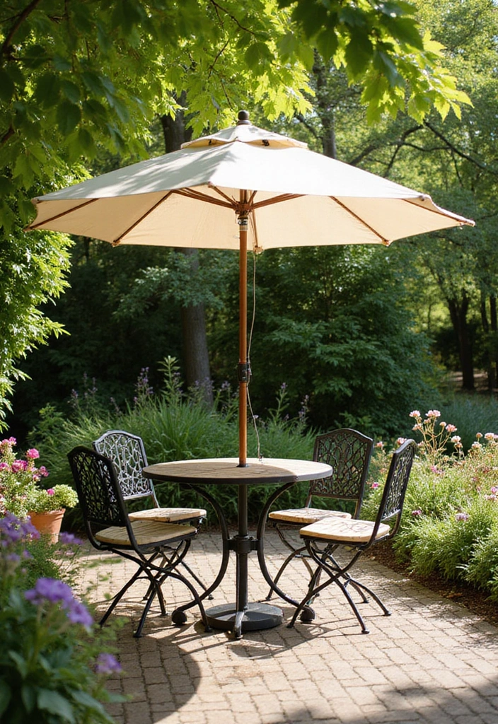 18 Affordable Garden Bistro Set Ideas That Look Like a Million Bucks (You Won't Believe #3!) - 7. Bistro Table with Umbrella