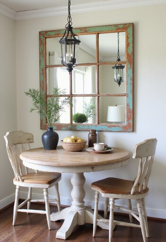 18 Colorful Dining Room Mirror Ideas That'll Brighten Up Your Space Instantly! - 10. Repurposed Window Mirrors