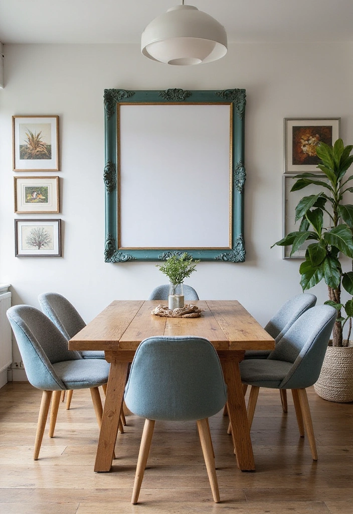 18 Colorful Dining Room Mirror Ideas That'll Brighten Up Your Space Instantly! - 15. Vintage Frame with Modern Colors