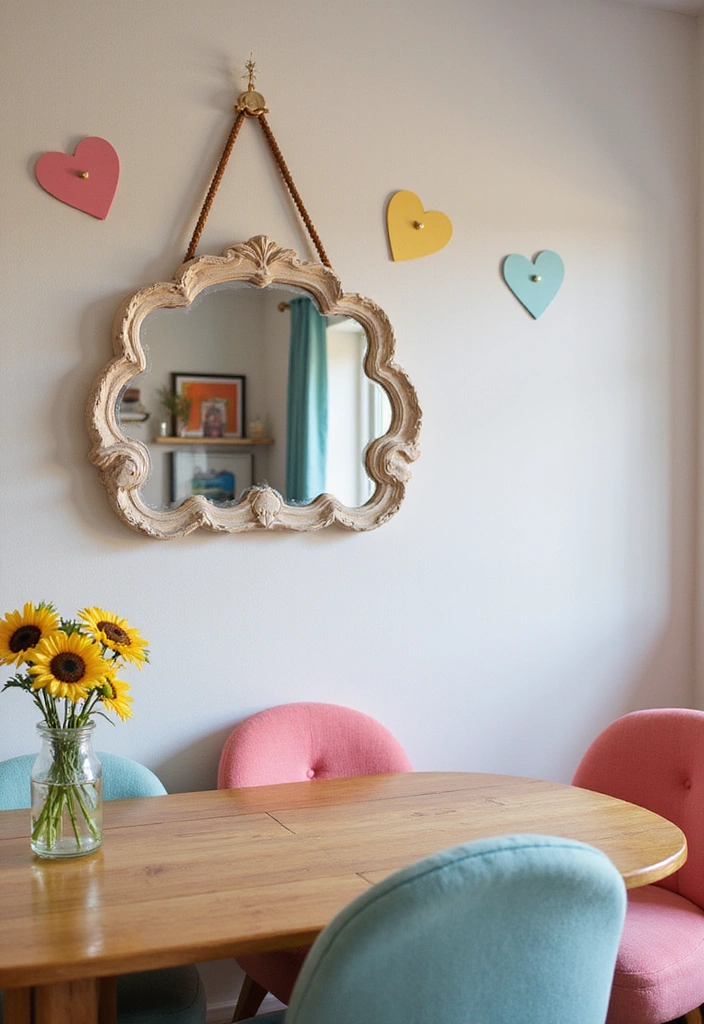 18 Colorful Dining Room Mirror Ideas That'll Brighten Up Your Space Instantly! - 7. Whimsical Shaped Mirrors