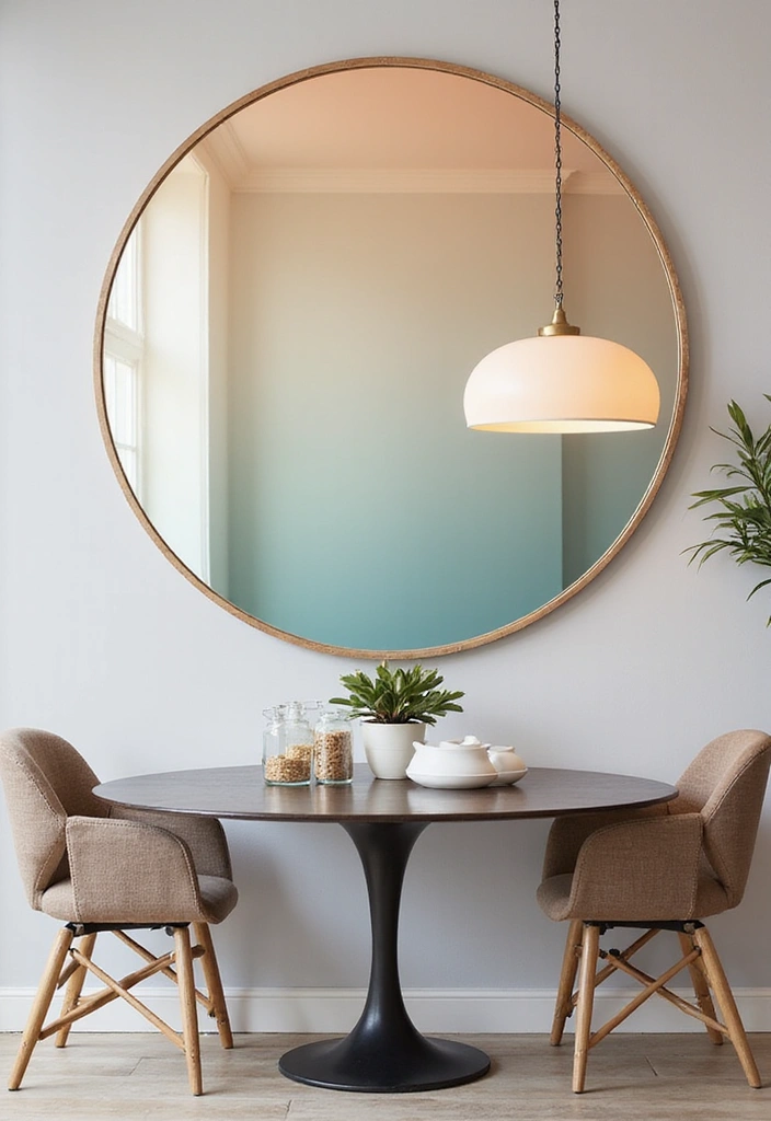 18 Colorful Dining Room Mirror Ideas That'll Brighten Up Your Space Instantly! - 9. Ombre Effect Mirrors