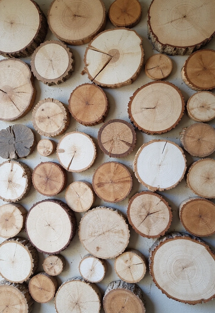 18 Creative Wooden Wall Hanging Ideas That'll Make Your Home Stand Out (#12 Is a Must-See!) - 1. Rustic Wood Slice Art