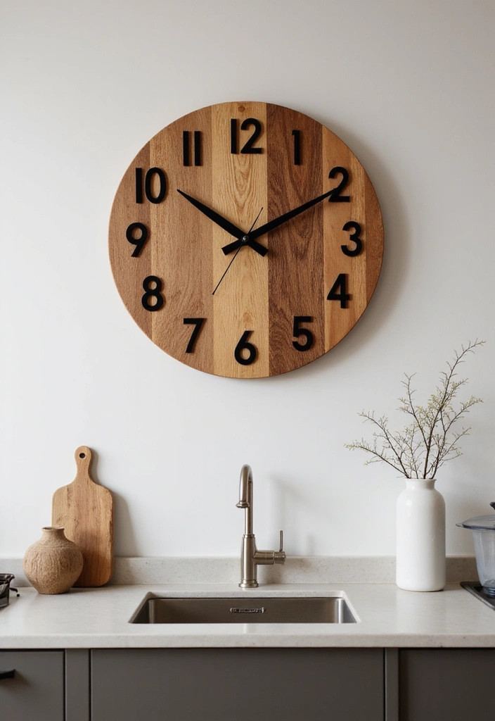 18 Creative Wooden Wall Hanging Ideas That'll Make Your Home Stand Out (#12 Is a Must-See!) - 10. Wooden Clock Art