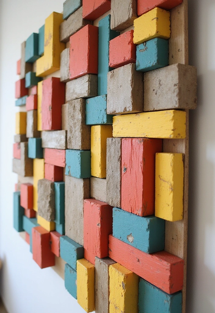 18 Creative Wooden Wall Hanging Ideas That'll Make Your Home Stand Out (#12 Is a Must-See!) - 13. Wood Block Art