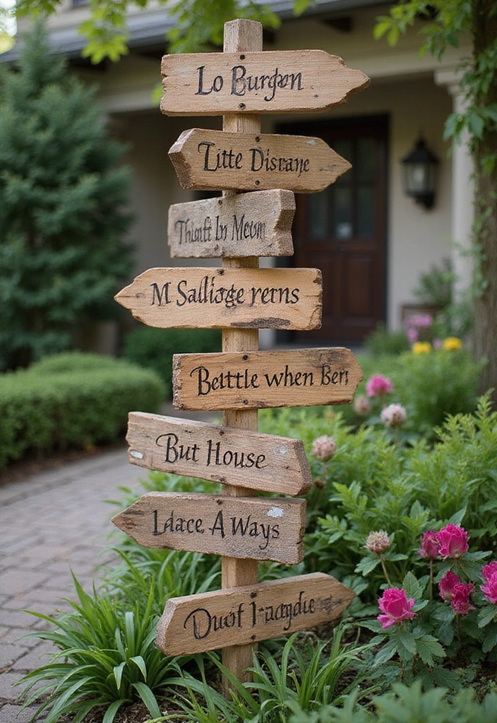18 Creative Wooden Wall Hanging Ideas That'll Make Your Home Stand Out (#12 Is a Must-See!) - 16. Rustic Signposts