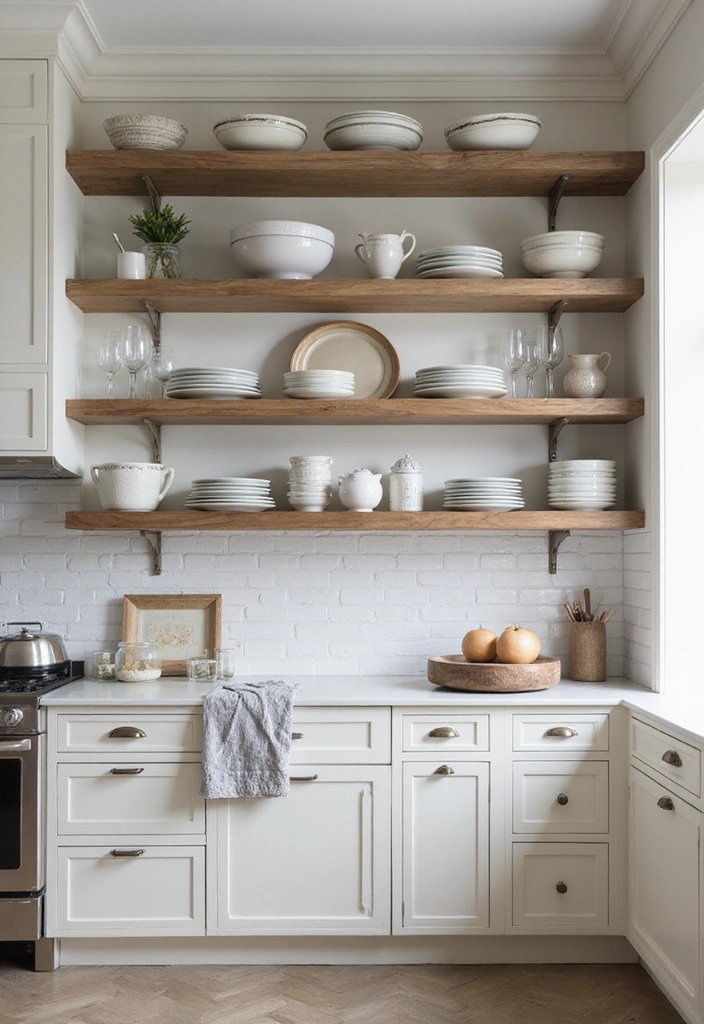 18 Modern Open Kitchen Shelves That Will Make Your Friends Jealous! - 10. Layered Open Shelves