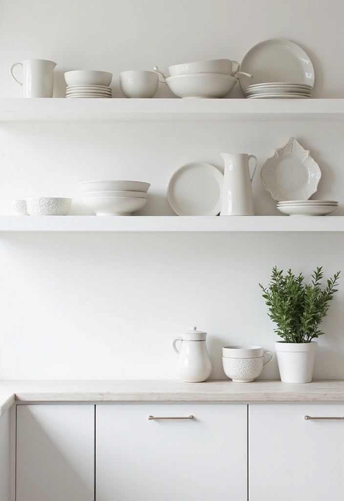 18 Modern Open Kitchen Shelves That Will Make Your Friends Jealous! - 3. Minimalist Magic